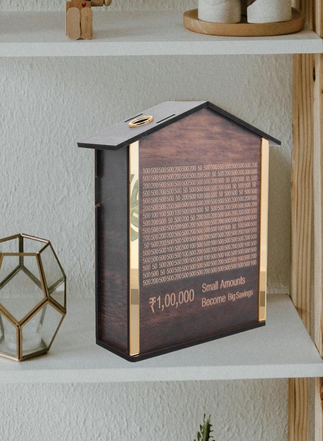 DEV STORE Wooden Money Saving Box | Cash Saver Money Box with Counting Target | ₹1,00,000 Savings Challenge Piggy Bank | Coin & Cash Bank for Boys, Girls and Adult | Durable & Eco-Friendly - Image 2